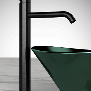Standing washbasin faucet | lever | high | chrome black ground polished matte | X STYLE