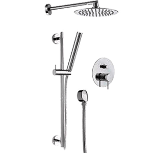 Sprchový set X STYLE | podomítkový pákový | se závěsnou hlavicí  Ø 200 mm | chrom lesk | měď kartáčovaná