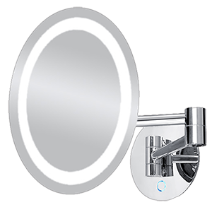 Kosmetické zrcátko Nimco  | kulaté | s osvětlením | chrom