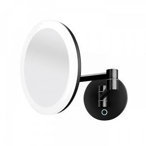Kosmetické zrcátko Nimco  | kulaté | s osvětlením | černá