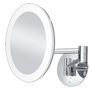 Kosmetické zrcátko Nimco | kulaté | s osvětlením | chrom