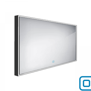 Koupelnové podsvícené LED zrcadlo ZPC | 1200 x 700 mm | senzor | černá