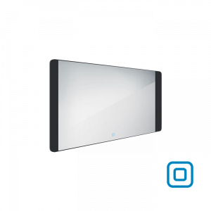 Koupelnové podsvícené LED zrcadlo ZPC | 1200 x 650 | senzor | černá