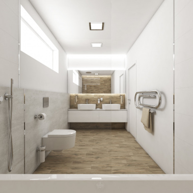 Moderní koupelna SCREEN - Přímý pohled z vany
